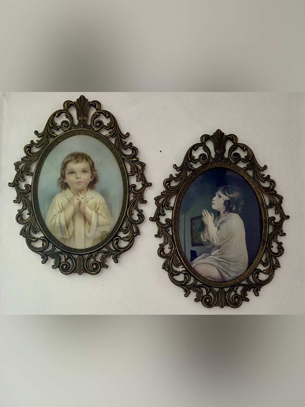 antique 1960/1970 metal frame with bubble glass. Large